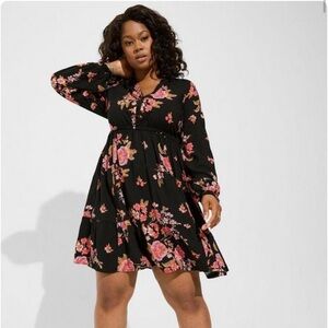NWT Torrid Mini Challis Shirt Dress